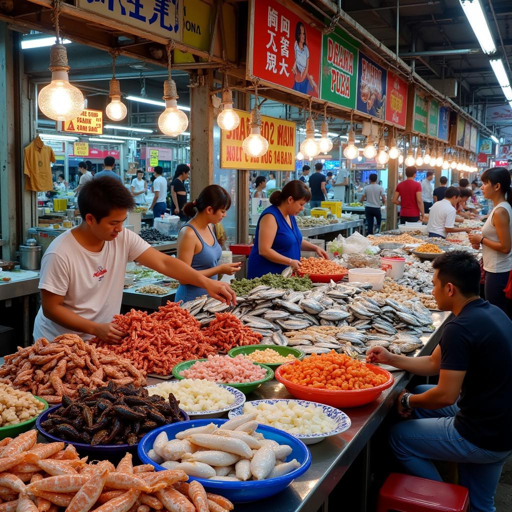 Chợ hải sản Long Hải nhộn nhịp