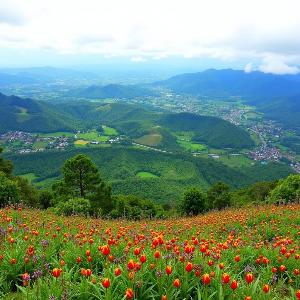 Khung cảnh núi Langbiang Đà Lạt