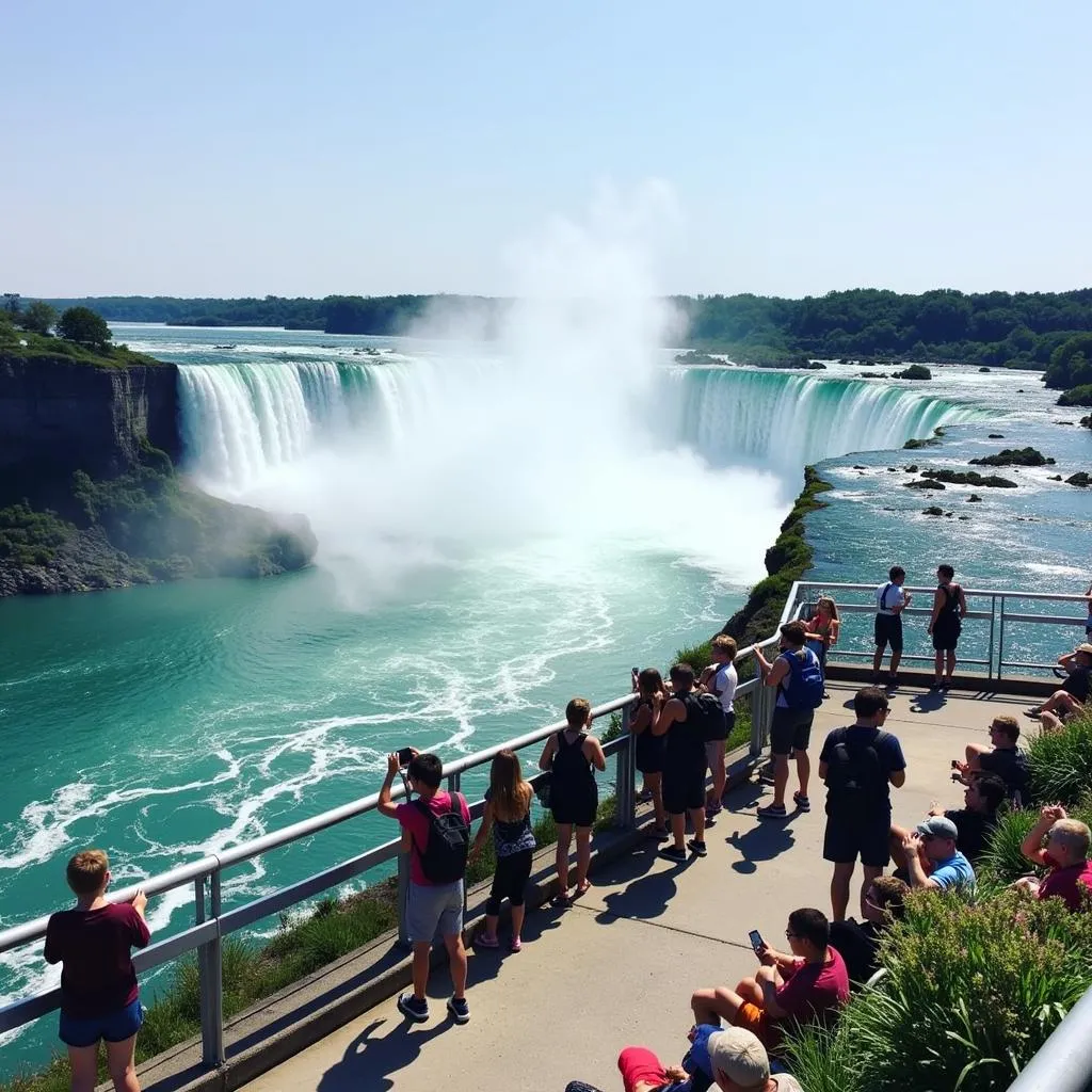 Sinh viên tham quan thác Niagara, Canada