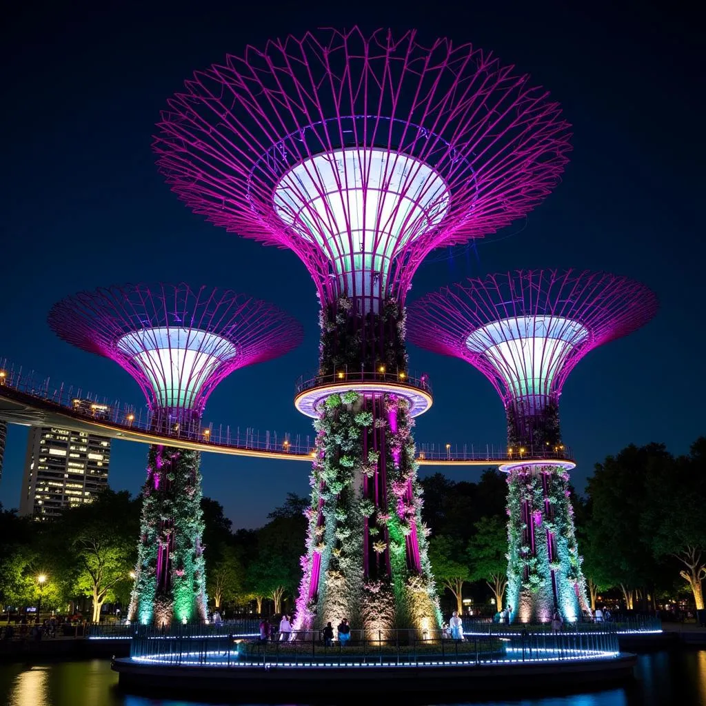 Khu vườn bên vịnh Gardens by the Bay lung linh về đêm