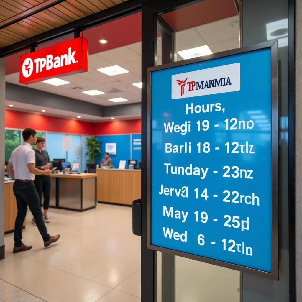 Giờ làm việc TPBank tại chi nhánh