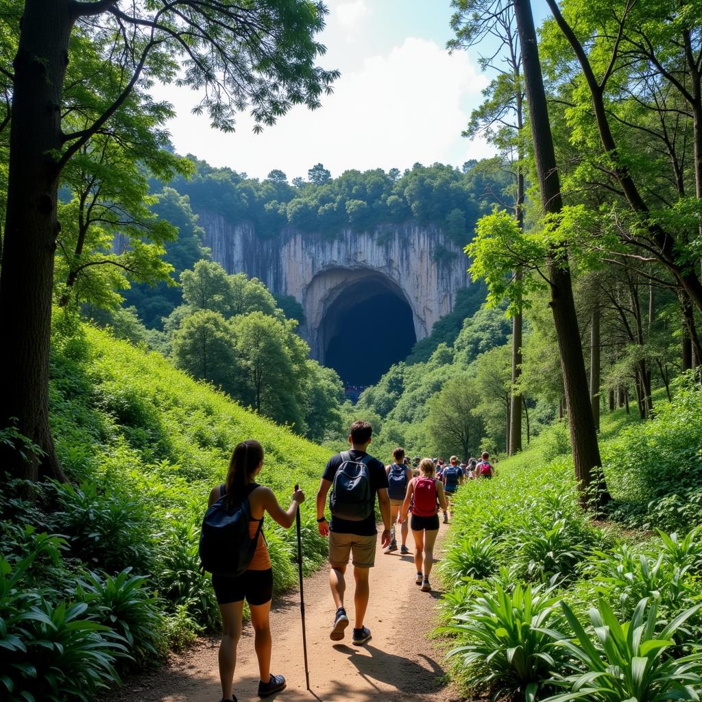 Hoạt động Trekking tại Hang Én Quảng Bình