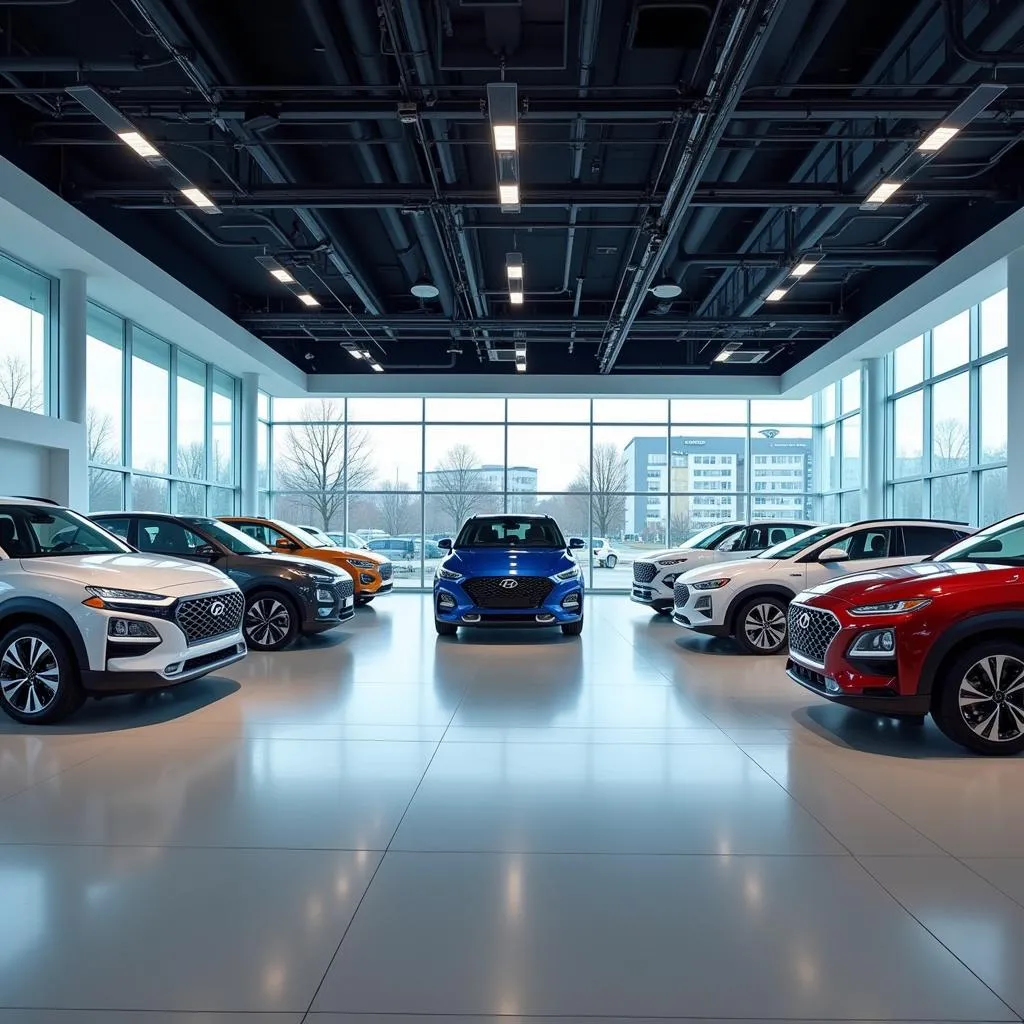 Xe Ô Tô Điện Hyundai Tại Showroom