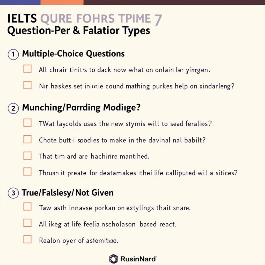 IELTS Reading Test 7 Question Types