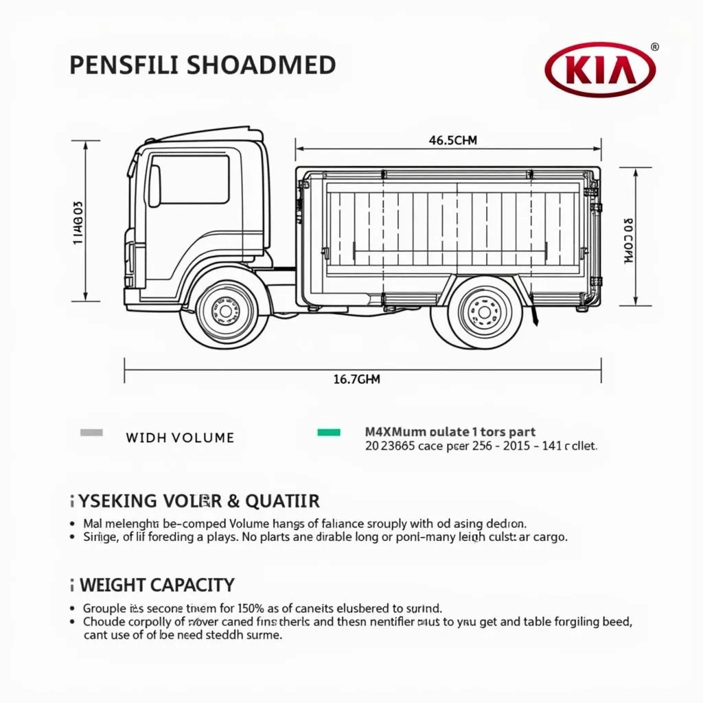 Kích thước thùng xe tải Kia 1.25 tấn