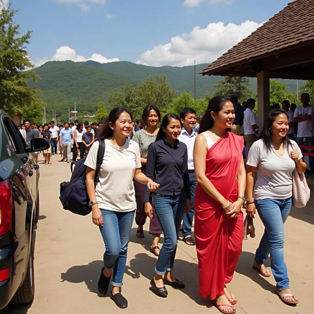 Du khách check in tại Luang Prabang