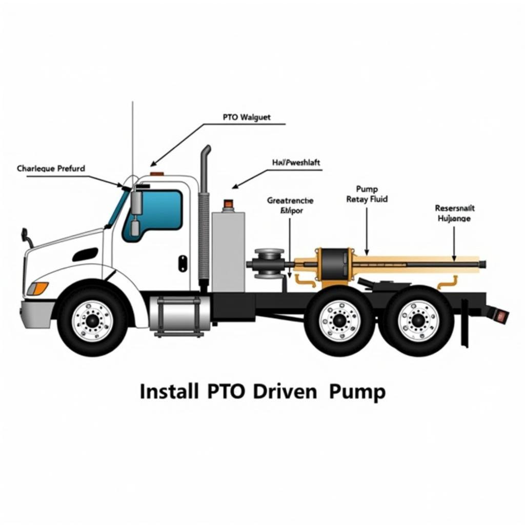 PTO driven pump installation for truck