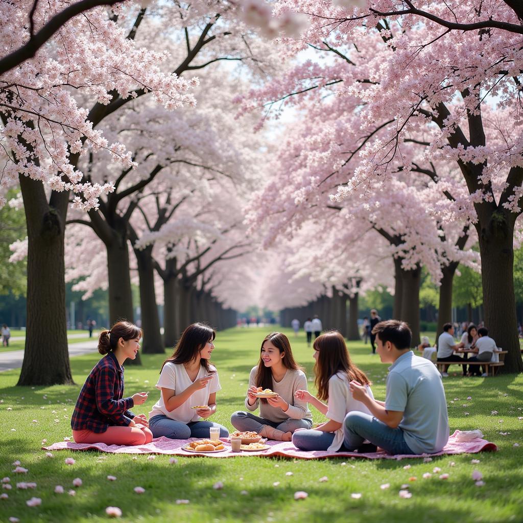 Lễ hội Hanami dưới tán hoa anh đào