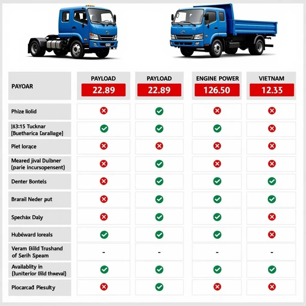 So sánh xe tải Veam với các dòng xe tải khác