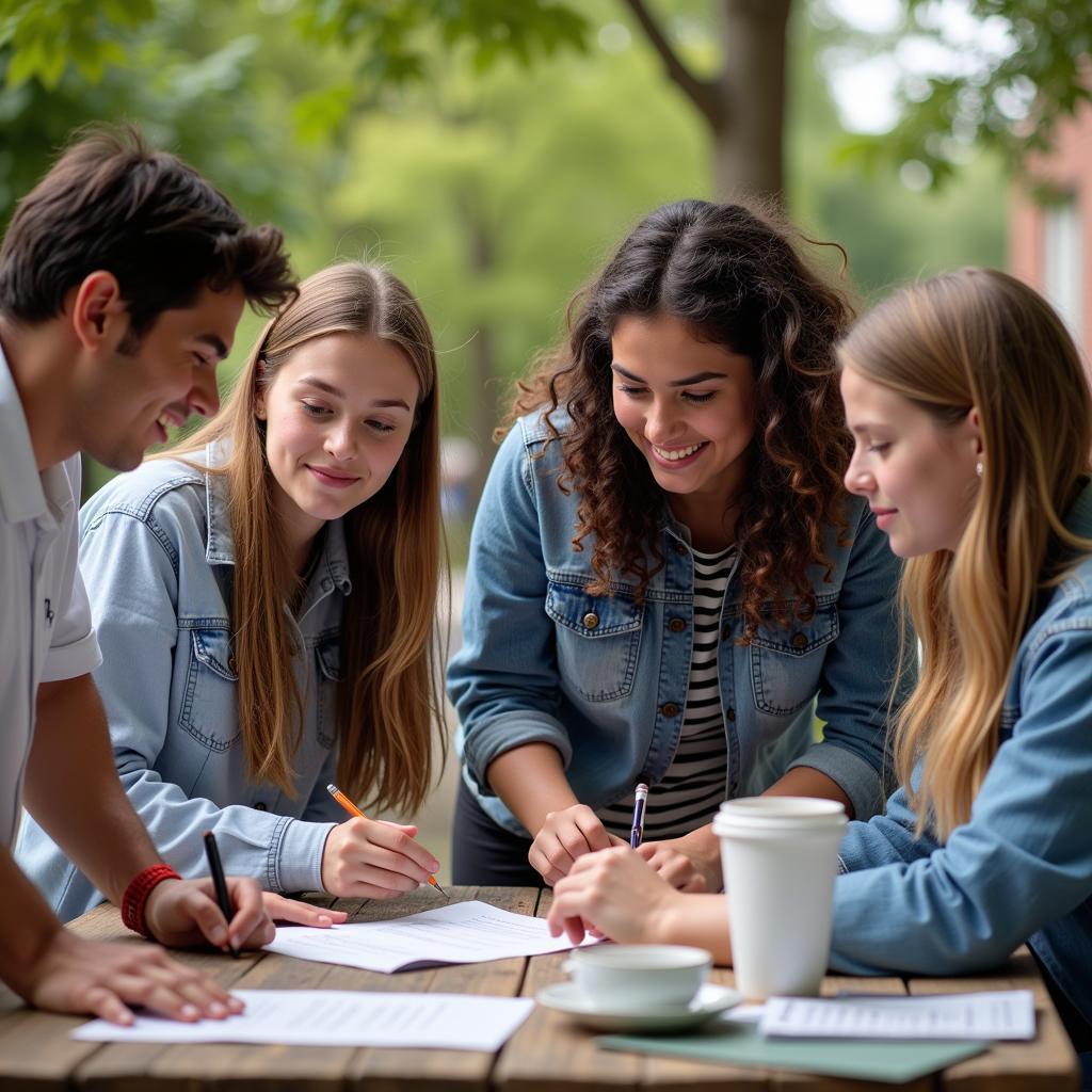 Students participating in extracurricular activities