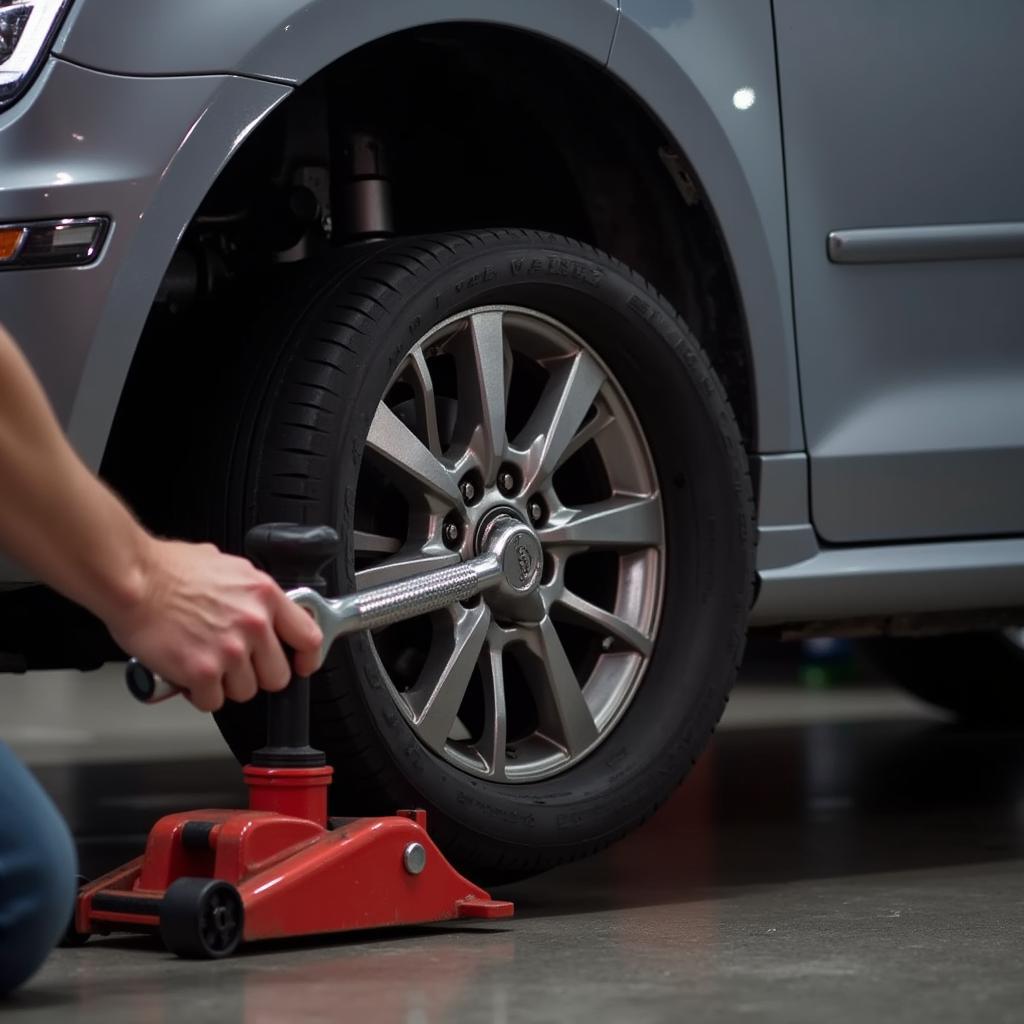 Removing car wheel nuts