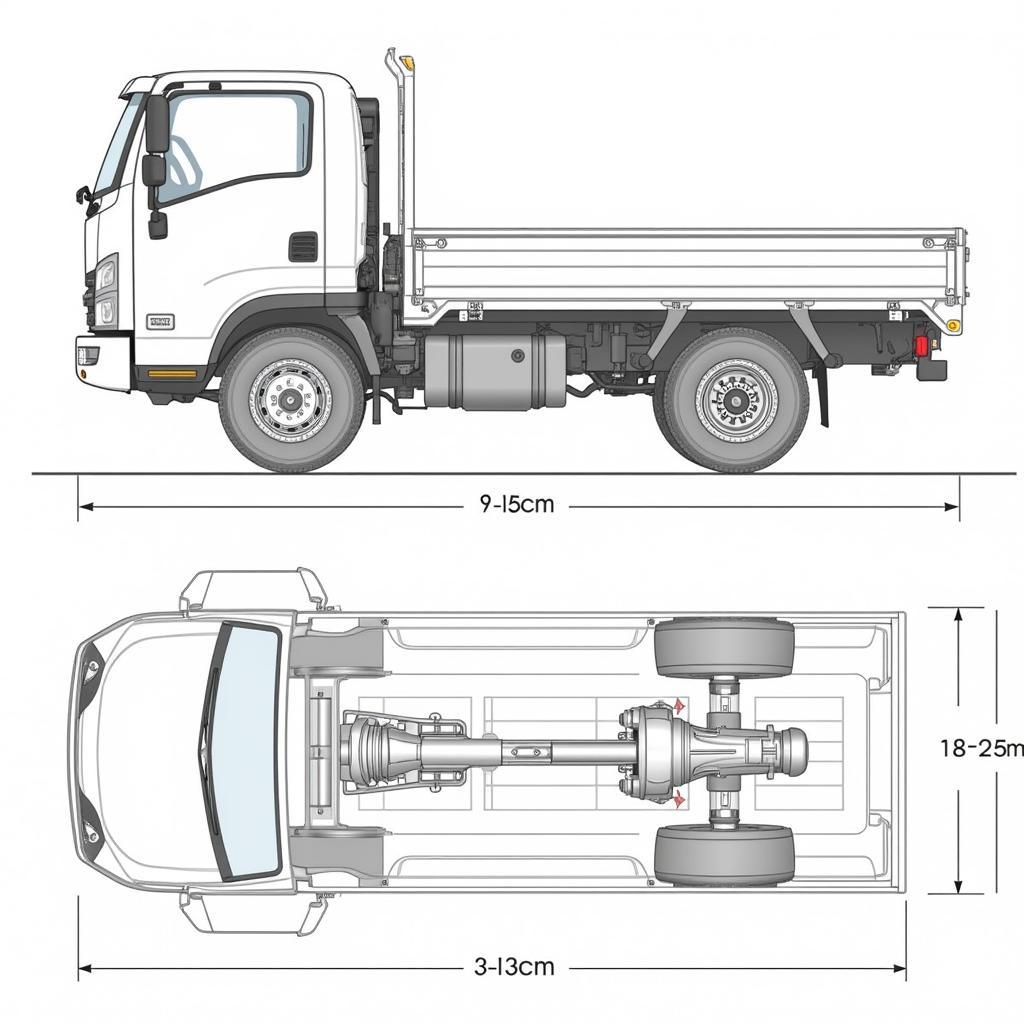 Sơ đồ kỹ thuật xe tải Dongben 870kg thùng kín