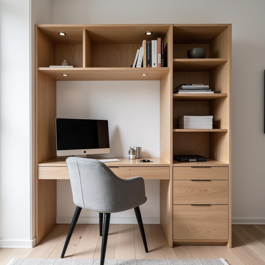 Space-Saving Desk with Integrated Storage