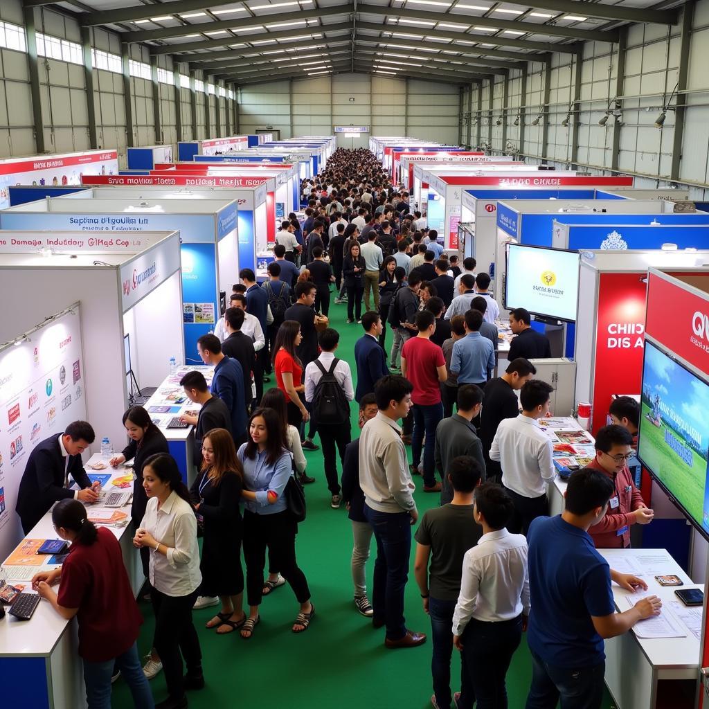 Job seekers looking for opportunities at Khai Quang Industrial Park