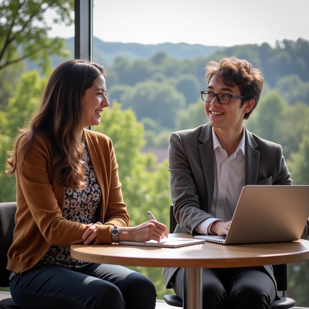 Students receiving study abroad consultation