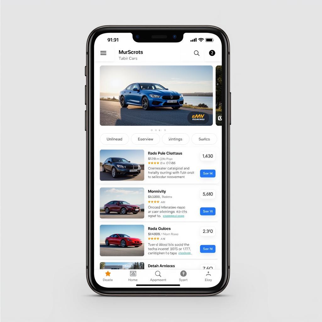 Modern car buying and selling app