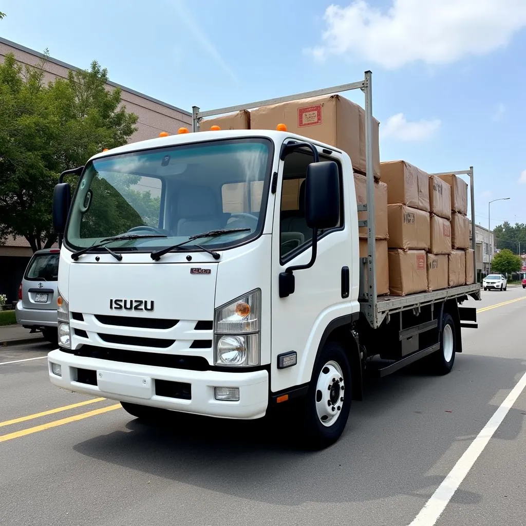 Xe tải Isuzu 2 tấn 2 vận chuyển hàng hóa