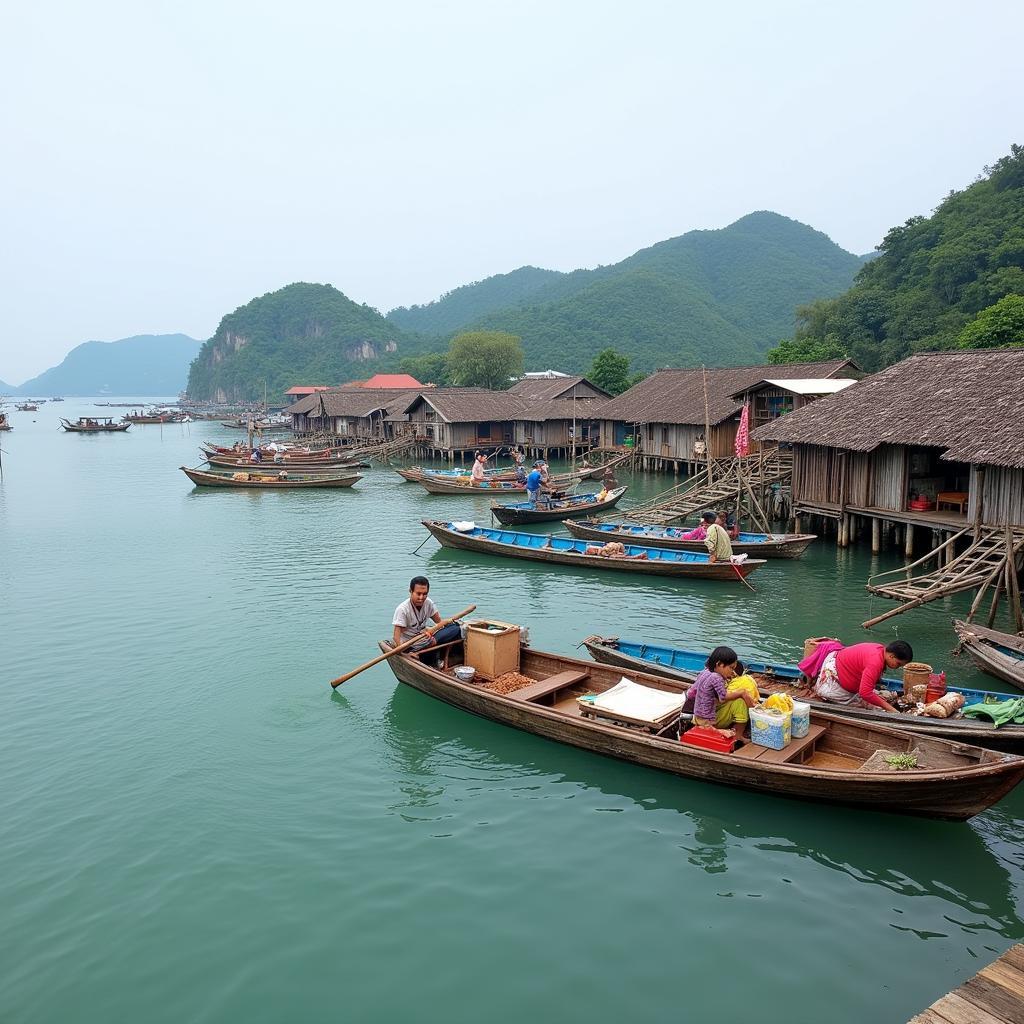 Làng chài Hàm Ninh yên bình