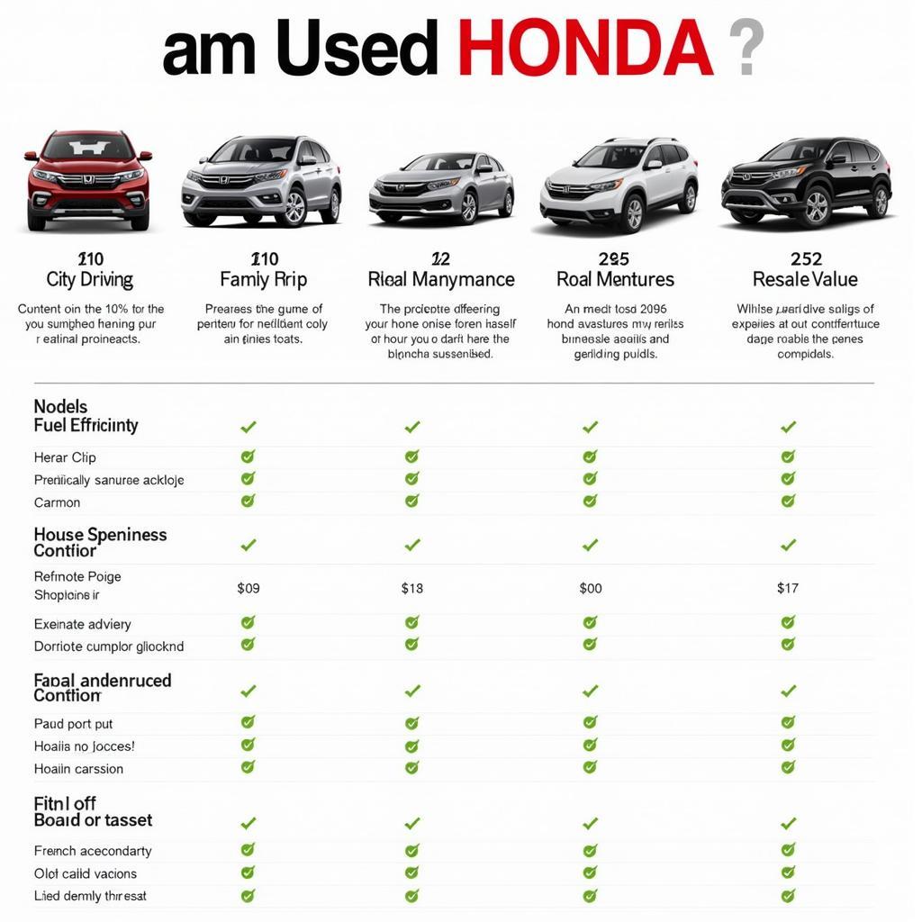 Lựa chọn ô tô Honda cũ phù hợp với nhu cầu