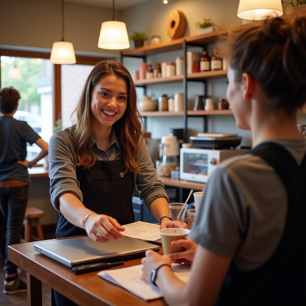 Sinh viên làm thêm quán cafe